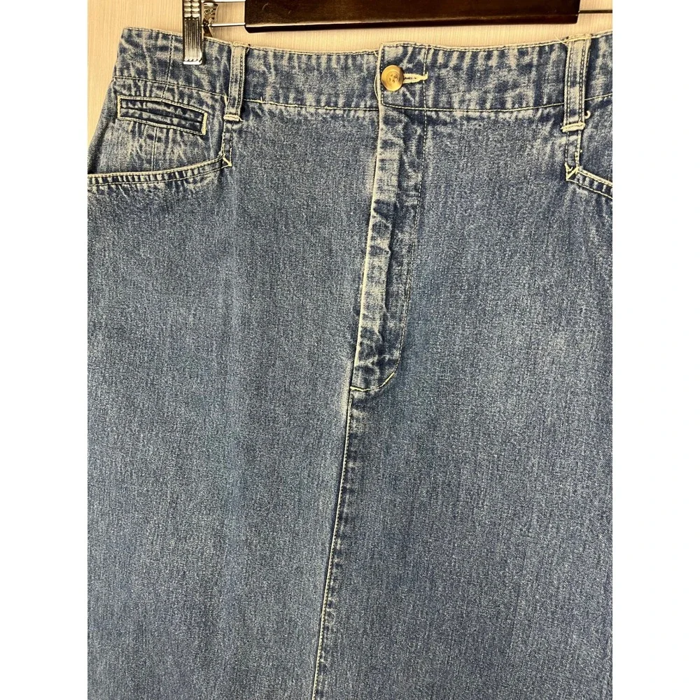 Eddie Bauer‎ Denim Skirt Womens 18 Straight High Waisted Vintage 90s 36x37